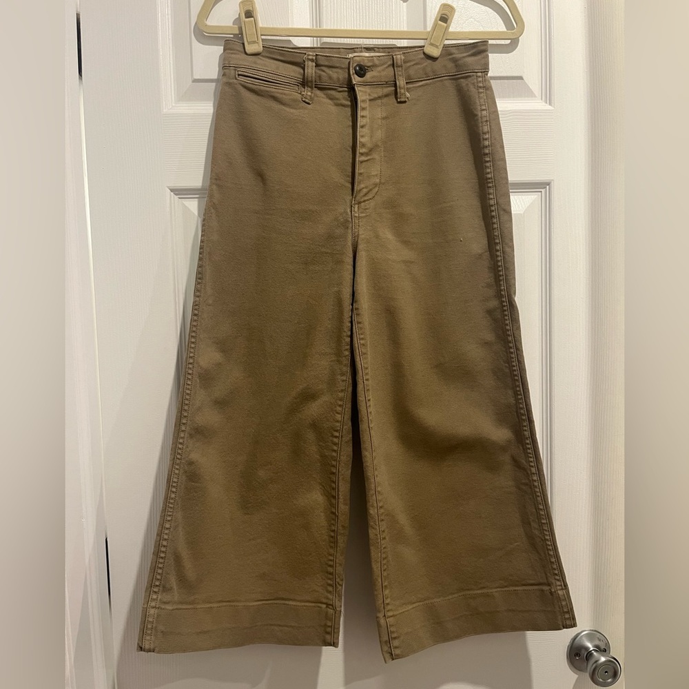 Madewell Emmett Wide Leg Crop Pants - Green